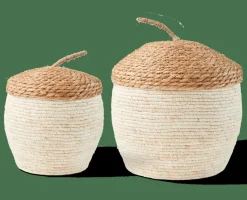 CASA ALVIN Cesto Portatutto Con Coperchio Marrone, Naturale- Cesti Portatutto|Autunno