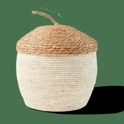 CASA ALVIN Cesto Portatutto Con Coperchio Marrone, Naturale- Cesti Portatutto|Autunno