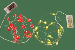 CASA ARO Filo Luminoso Con 20 Luci Led 2 Disegni Rosso, Verde- Fili Luminosi