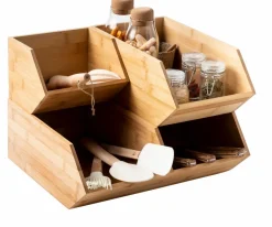 CASA BAMBOO Cassettiera 2 Cassetti Naturale- Cassettiere