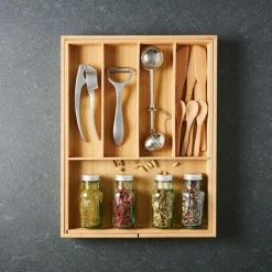 CASA BAMBOO Org. Per Cassetto Allungabile Naturale- Cesti Cassetto