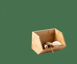CASA BAMBOO Organizzatore Impilabile Naturale- Contenitore Per Alimenti|Scatole Conserva Vivande