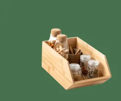 CASA BAMBOO Organizzatore Impilabile Naturale- Contenitore Per Alimenti|Scatole Conserva Vivande