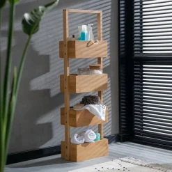 CASA BAMBOO Scaffale Portatutto Naturale- Scaffali Da Parete