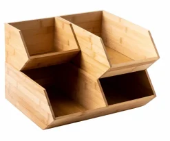 CASA BAMBOO Scatola Portafazzoletti Naturale- Accessori Da Lavandino|Cesti Cassetto