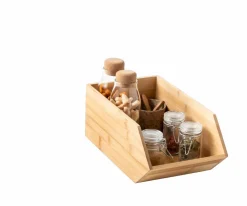 CASA BAMBOO Scatola Portatutto Vaso Per Erbe Naturale- Contenitore Per Alimenti|Scatole Conserva Vivande