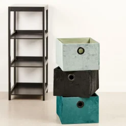CASA BASIC Cesta Pieghevole Nero- Cesti Cassetto