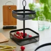 CASA BLACK LUNAR Cesto Quadrato 2 Pezzi Nero- Accessori Da Cucina