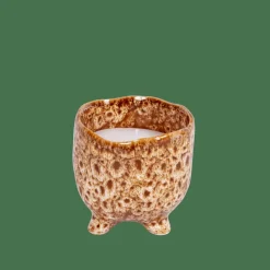 CASA CERAMIC Candela In Vaso Marrone- Candele