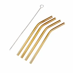 CASA FANCY Cannucce Cocktail Con Spazzola Argentato- Accessori Per Cocktail