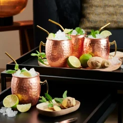 CASA FANCY Cannucce Con Spazzola Dorato- Accessori Per Cocktail