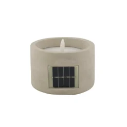 CASA FUEGO Candela A LED Solare Grigio Chiaro- Candele Led|Illuminazione Esterna
