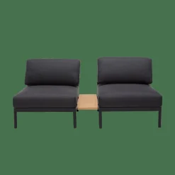 CASA HANNA Lounge Tavolino Nero, Naturale- Tavolini Da Giardino|Set Lounge