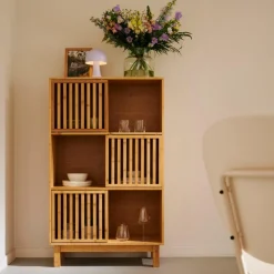 CASA HELGE Armadio C/comparti Naturale- Cassettiere