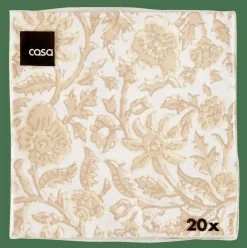 CASA HENNA FLOWER Set Di 20 Tovaglioli Rosso, Beige- Tovaglioli