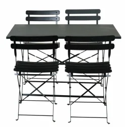 CASA IMPERIAL Set Bistro Rettangolare Nero- Set Bistro