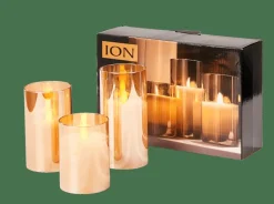 CASA ION Candele Led Set Di 3 Ambra- Candele Led