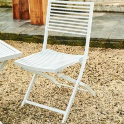 CASA JESSE Sedia Pieghevole Bianco, Beige- Sedie Bistro|Sedie Da Giardino