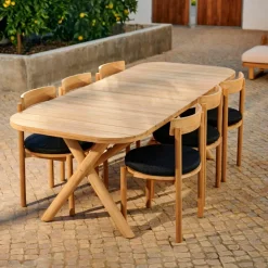 CASA JULES Set Da Giardino Con Cuscini Per Sedie Nero- Tavoli Da Giardino|Set Da Giardino