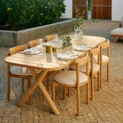CASA JULES Set Da Giardino Con Cuscini Per Sedie Beige- Set Da Giardino|Tavoli Da Giardino