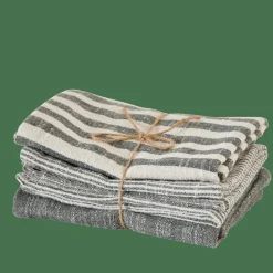 CASA LAURENT Strofinacci Set Di 3 Grigio- Strofinacci