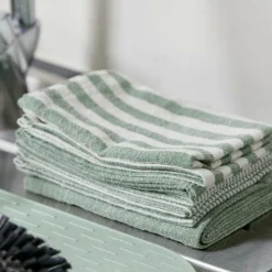 CASA LAURENT Strofinacci Set Di 3 Verde- Strofinacci