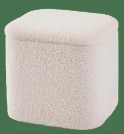CASA LIAM Pouf Con Contenitore Bianco- Pouf Portatutto