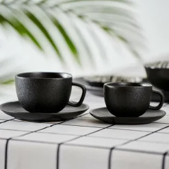 CASA MAGMA Tazza & Piattino Espresso 11 CL Nero- Tazze