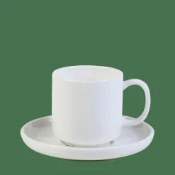 CASA MOON Tazza Espresso E Piattino 9 CL Bianco- Tazze
