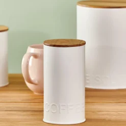 CASA NAGINI Contenitore Capsule Caffè Bianco, Naturale- Utensili Da Caffè|Contenitore Per Alimenti