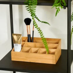 CASA ORGANOO Contenitore Per Cotton Fioc Trasparente, Naturale- Accessori Da Lavandino