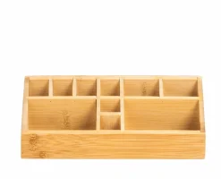 CASA ORGANOO Contenitore Per Cotton Fioc Trasparente, Naturale- Accessori Da Lavandino