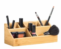 CASA ORGANOO Contenitore Per Cotton Fioc Trasparente, Naturale- Accessori Da Lavandino