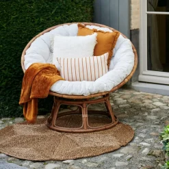 CASA PAPASAN Sedia Lounge Naturale, Bianco Antico- Poltrone