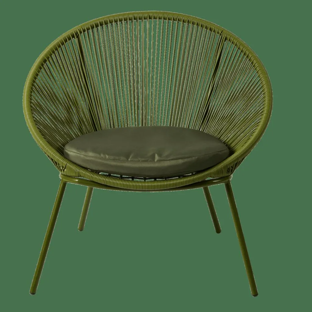 CASA PAPAYO Sedia Lounge Con Cuscino Verde- Sedie Lounge