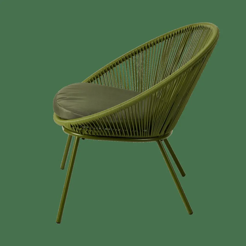 CASA PAPAYO Sedia Lounge Con Cuscino Verde- Sedie Lounge