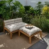 CASA PAULETTE Tavolo & Pouf Lounge Naturale- Tavolini Da Giardino|Set Lounge