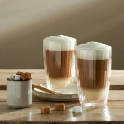 CASA PAUSA Bicchiere 2a Parete Set Di 2 45 CL Trasparente- Bicchieri Da Caffè|Bicchieri Da Tè