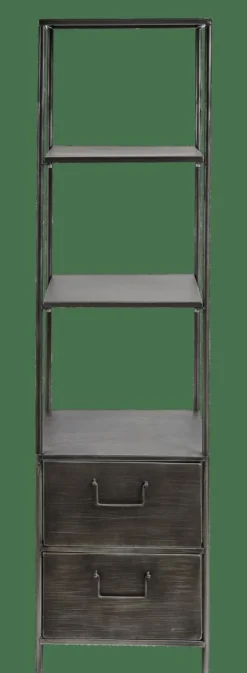CASA PHARMA Scaffale Da Parete Con 2 Cassetti Nero- Scaffali Da Parete