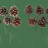 CASA PINECONE Pigne Set Da 6 2 Colori Bianco, Argentato- Autunno