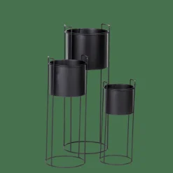 CASA PLUTO Vaso Per Piante Nero- Supporti Per Piante