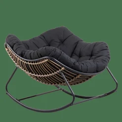 CASA ROCKO Sedia A Dondolo Nero- Sedie Lounge