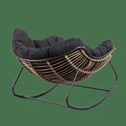 CASA ROCKO Sedia A Dondolo Nero- Sedie Lounge