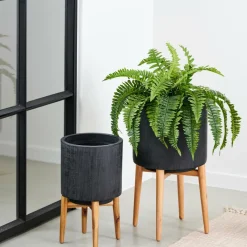 CASA SCURO Vaso Per Piante Nero- Supporti Per Piante|Vasi Di Fiori