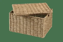 CASA SEAGRASS Cesto Portatutto L Con Coperchio Naturale- Cesti Portatutto