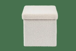 CASA STOR Pouf Pieghevole Con Contenitore Bianco- Kids|Pouf Portatutto