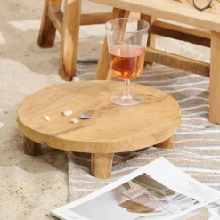 CASA TEAK Supporto Su Base Naturale- Supporti Per Piante