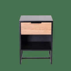 CASA TRENTON Comodino Nero, Naturale- Comodini|Cassettiere