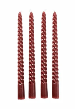 CASA TWIST Candele Intrecciate Set Di 4 Arancione- Candele