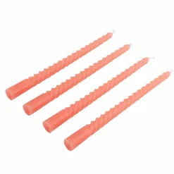CASA TWIST Candele Intrecciate Set Di 4 Arancione- Candele